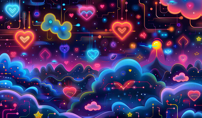 Seamless pattern with Colorful Retro Gaming Nostalgia .graffiti art Gaming design