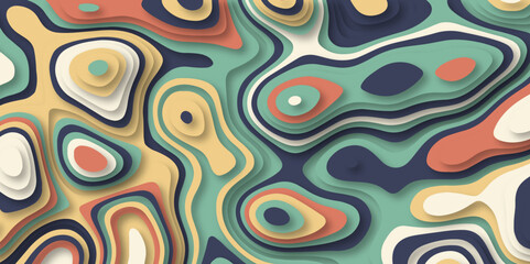 Fototapeta premium 3D papercut layers effect in color gradient texture vector. Paper carve gradient for card poster brochure flyer design in different colors.
