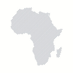 Stylized map of Africa from lines. Map of Africa in simple composed of lines.