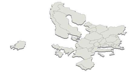 Isometric illustration of a map of Europe. Illustration of a continent in isometric style. © Serfus