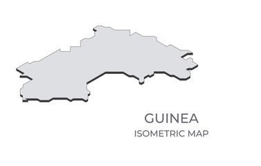 Map of the Guinea in simple isometric form. Illustration of isometric map of the country.