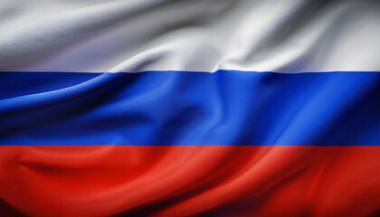 Naklejka premium Russian flag background with fluttering fabric texture