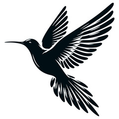 Obraz premium Flying bird silhouette vector image