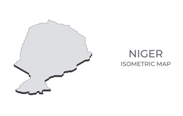 Map of the Niger in simple isometric form. Illustration of isometric map of the country.