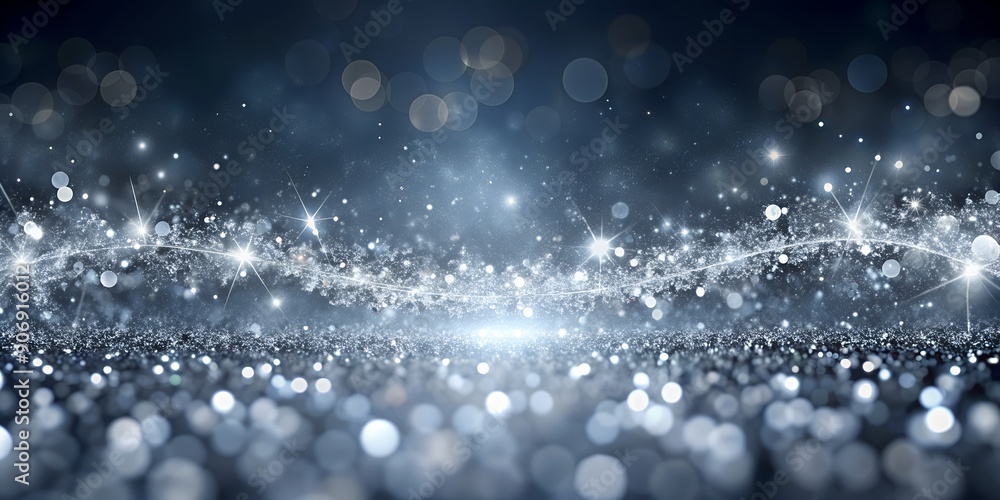 Aufkleber silver particle abstract bokeh background creative ai