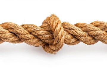 Fototapeta premium Twisted rope against a light background demonstrating strength and durability