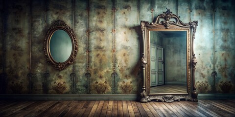 Antique Mirror in a Haunted Room Generative By AI
