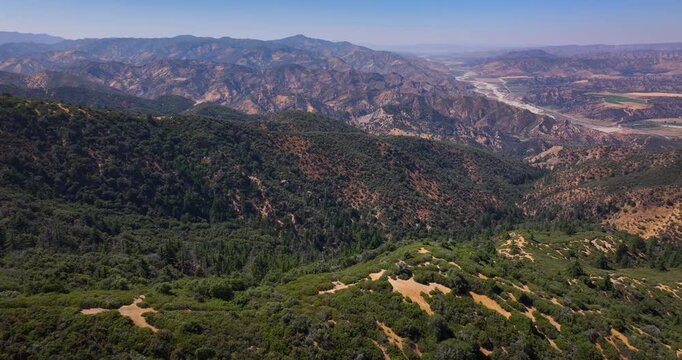 Aerial Drone Reyes Peak Pine Mountain California