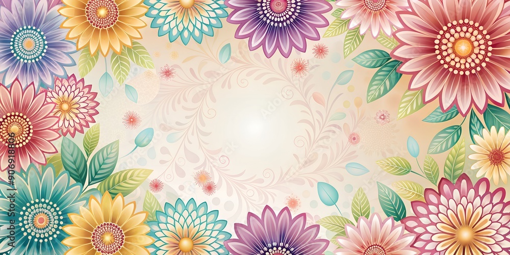 Poster abstract flower pattern background ai-generated content