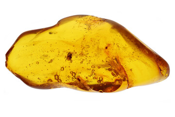 spider mite (Tetranychidae) imprisioned in amber from Bitterfeld, Germany isolated on white...