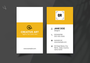 Business Card Layout With Orange Colour Accents