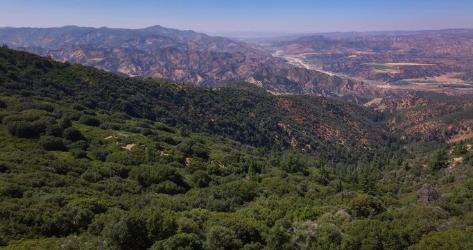 Aerial Drone Reyes Peak Mountain Views California