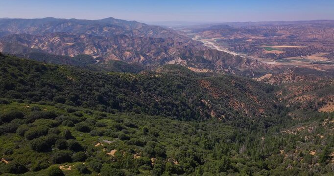 Aerial Drone California Remote Forested Mountains