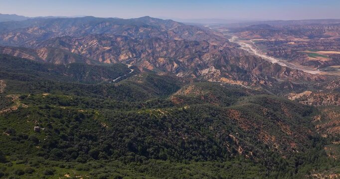 Aerial Drone California Rugged Mountain Terrain
