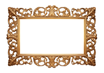 antique gold frame isolated