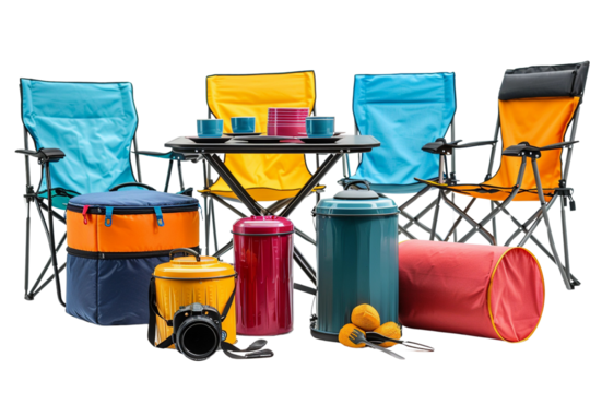 Camping Essentials: A vibrant collection of camping gear