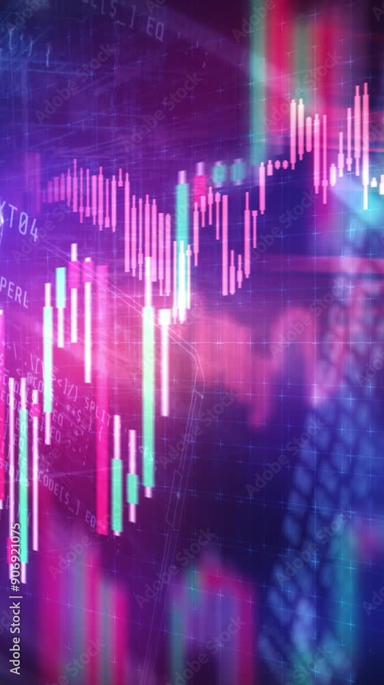 Poster a large volume of stock exchange data traverses the digital virtual space.