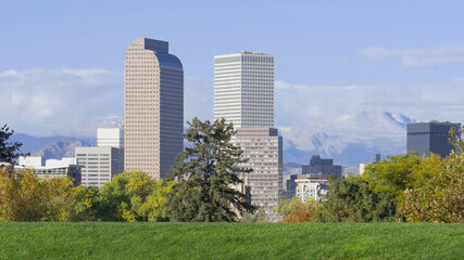 Downtown Denver Colorado from City Park Golf Course