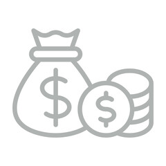 Budget Vector Line Grey Icon Design