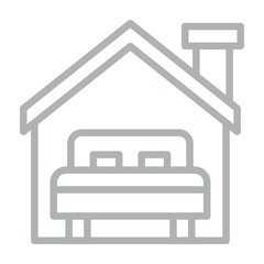 Accommodation Vector Line Grey Icon Design