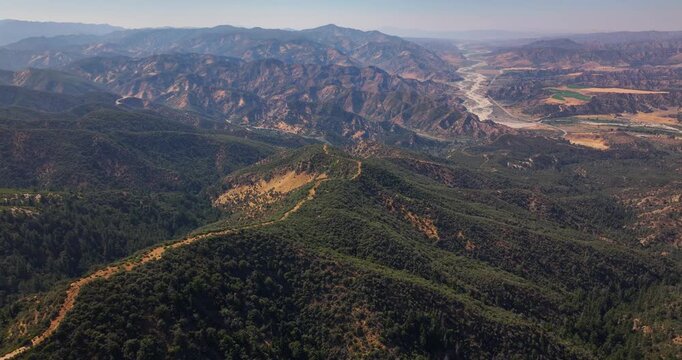 Pine Mountain Reyes Peak Forest Aerial Video 