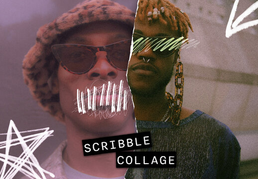 Paper Collage Image Effect Mockup