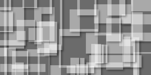 White and grey modern minimalistic pale geometric pattern background. Box shapes maze background graphic pattern. Geometric background with squares in bright light with soft shadows as pattern. 