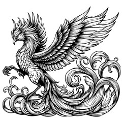 black and white phoenix