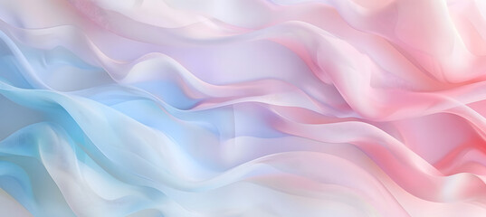 A delicate abstract background featuring soft, flowing lines in pastel hues of pink, purple, and blue. The ethereal waves create a dreamy and serene atmosphere design