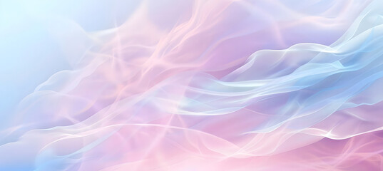 Fototapeta premium A delicate abstract background featuring soft, flowing lines in pastel hues of pink, purple, and blue. The ethereal waves create a dreamy and serene atmosphere design
