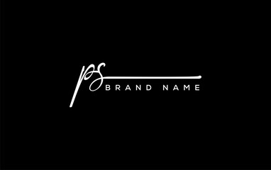 Fototapeta premium PS letter beauty handwriting vector logo.