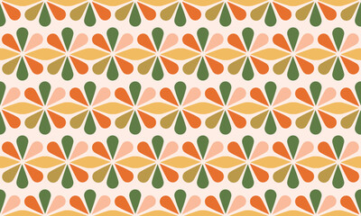 Repeating patterns featuring stylized leaves and flowers in autumnal colours