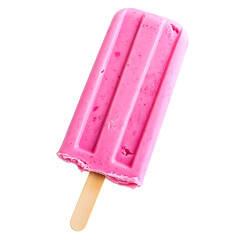 Pink popsicle ice-cream isolated on white background