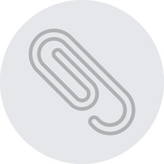 Paper Clip Vector Line Grey Circle Grey