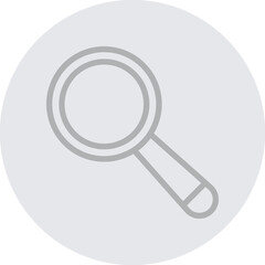 Magnifying Glass Vector Line Grey Circle Grey