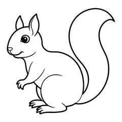 Charming Squirrel Vector Illustration - Cartoon Clipart and Line Art Design
