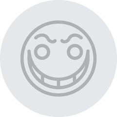 emoji Dragon Smile Vector Line Grey Circle Grey