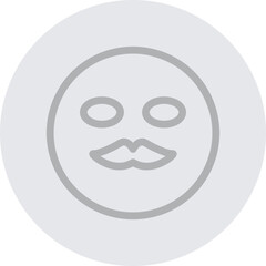 emoji Moustache Vector Line Grey Circle Grey