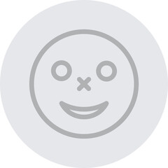 emoji smile Vector Line Grey Circle Grey