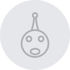 emoji clown Vector Line Grey Circle Grey