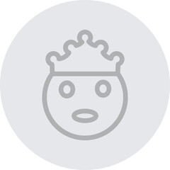 emoji king Vector Line Grey Circle Grey