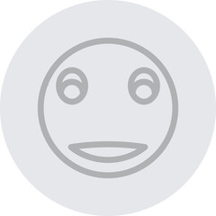 emoji clown face Vector Line Grey Circle Grey
