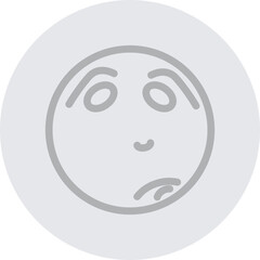emoji sad Vector Line Grey Circle Grey