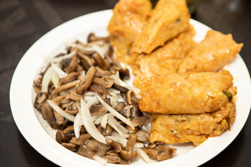 European national dish, mushrooms with onions