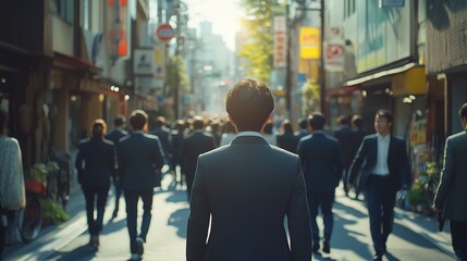 Fototapeta premium スーツで出勤する日本人