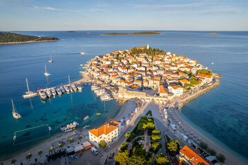 The old town of Primosten from a bird's eye view.