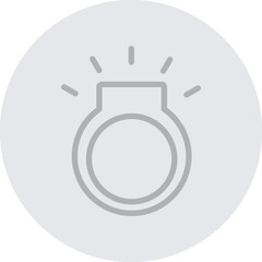 Mens Ring Vector Line Grey Circle Grey