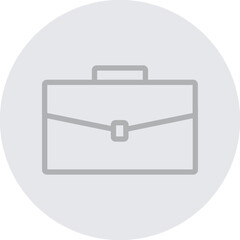 Briefcase Vector Line Grey Circle Grey