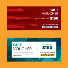 Colorful gift voucher horizontal banners