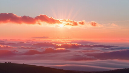 Obraz premium A breathtaking sunrise or sunset with warm